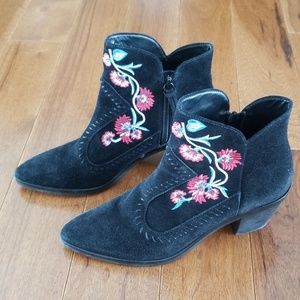Rebecca Mincoff Black Suede Booties